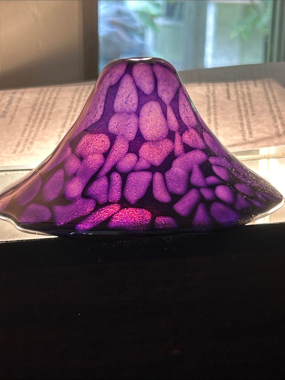 Purple Art Glass Decorative Lamp Shafe x 3 - Home Accent